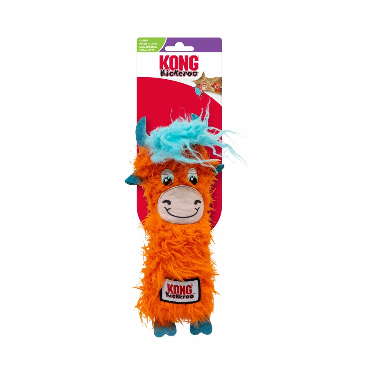 KONG Cat Kickeroo Highland Cow 21,5 x 11 x 5 cm med catnip